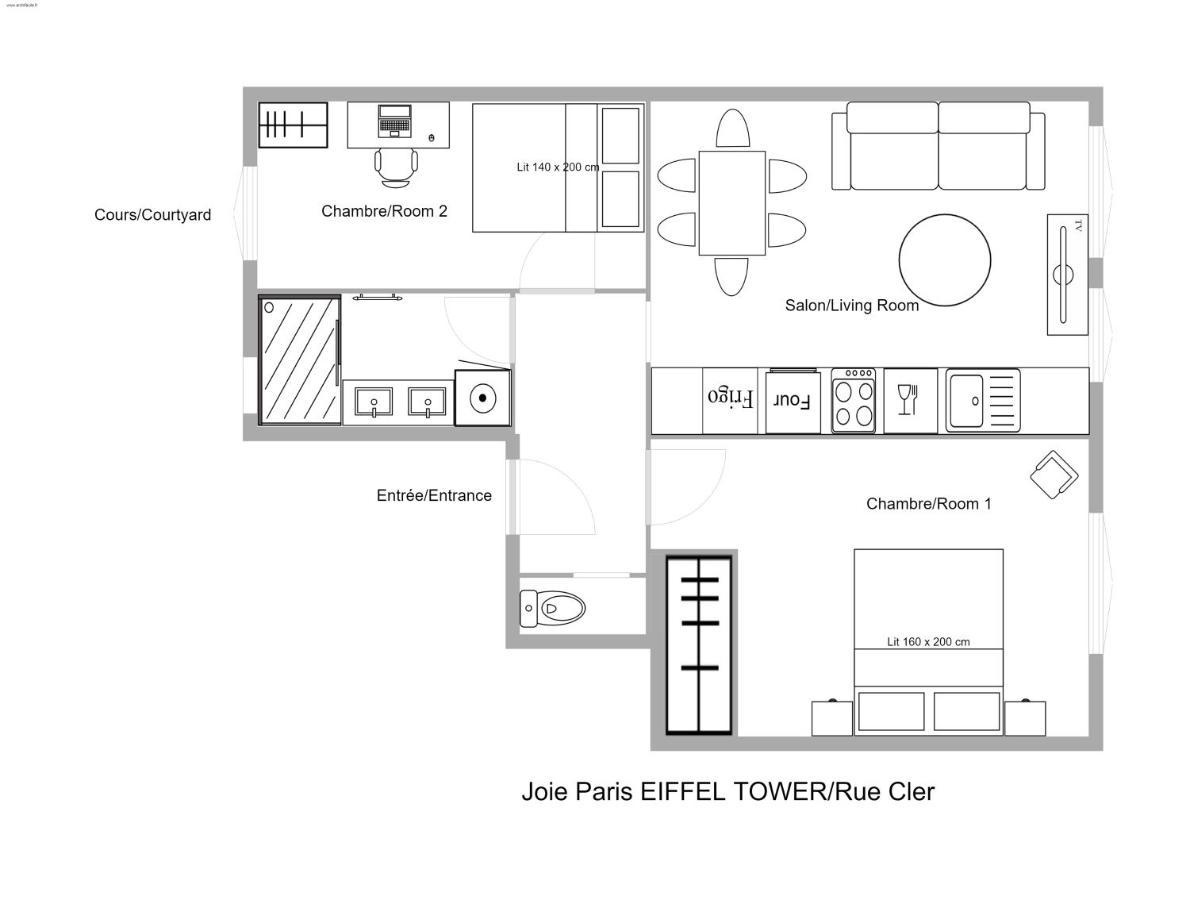 Joie Paris Tour Eiffel - Rue Cler Apartment Ngoại thất bức ảnh